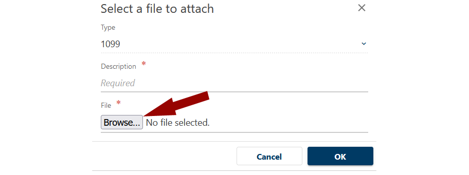 Select a file to attach